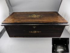 Late 19thC Rosewood Cylinder Music Box, Playing Eight Airs, Tune Card Missing.