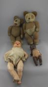 Two 20thC Soft Toys comprising two jointed teddy bears.