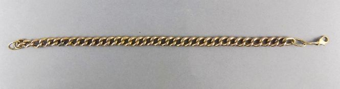 Antique 9 Carat Gold Curb Bracelet marked 9 carat. 8 inches in length. 7.1 grammes.