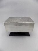 A Large Gentleman's Table / Desk Silver Cigarette Lidded Box with Cedar Wood Interior,