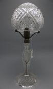 A Fine 1930's Deep Cut Crystal Boudoir Table Lamp. In Excellent Condition.