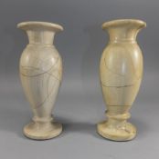 Pair of Marble Candle Holders 8 inches in height.