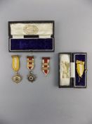 Masonic - Knights of Malta Silver Gilt Medals. ( 4 ) In Total. c.1930's. With Boxes.