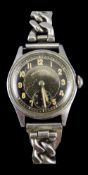 Tiger Steel Gents - Swiss Made Vintage 17 Jewells Manual Wind Steel Wrist Watch. Dated 1950's.