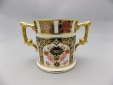 Royal Crown Derby Imari Twin Handled Cup. Pattern 1128. Date 1978, 3 Inches High. Mint Condition.