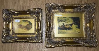 Two Framed Reproduction Prints, Showing Pheasants/Game Birds,