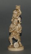 Japanese - 19th Century Very Finely Carved Ivory Okimono Figure - Tokyo School of a Man,