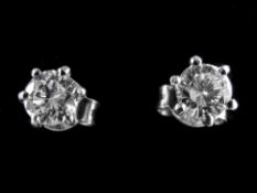 18ct White Gold Diamond Stud Earrings,