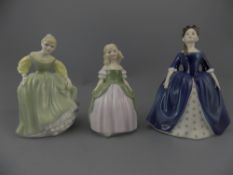 Royal Doulton Figurines ( 3 ) In Total. 1/ Penny HN 2338. 2/ Fair Maiden HN 2R11, 3/ Debbie HN 2385.