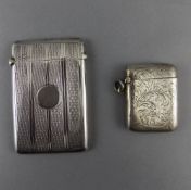 George V Silver Card Case. Hallmark Chester 1923. 3.25 x 3.