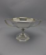 Art Deco Twin Handle Octagonal Shaped Pedestal Bowl, Raised on a Splayed Octagonal Base.