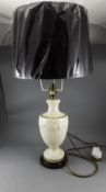 Wedgwood Modern Table Lamp and Shade. Cream and Gold Colour way. Black Shade.