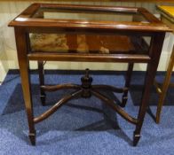 Mahogany Vitrine with hinged top and glass inset to sides and top.