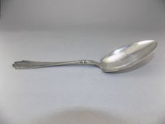 Danish Large - Fine Silver Serving Spoon. Copenhagen Assay Mark, Assayer Initials C.F Heise.