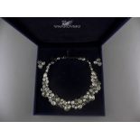 Swarovski Fine and Impressive Cut Crystal Statement Necklace with Matching Earrings.