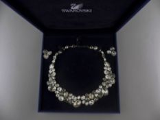 Swarovski Fine and Impressive Cut Crystal Statement Necklace with Matching Earrings.