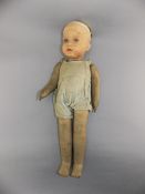 Late 19th/Early 20thC Jointed Doll With Composition Head, Unmarked,