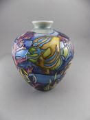 Moorcroft Modern Tube Lined Globular Shaped Vase ' Martinique ' Pattern,