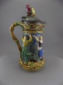 Mintons - Covered Majolica Court Jester Tower Jug.