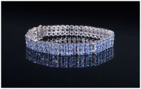 AA Tanzanite Three Row Bracelet, 27.5cts