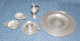 A Quantity Of Pewter To Include A Plate