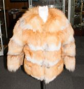 Ladies Red Fox Fur Jacket, fully lined,