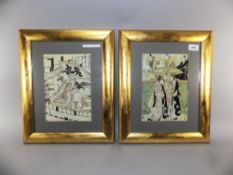 Two Framed Japanese Style Prints