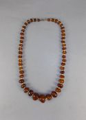 An Early 20thC Natural Amber Bead Neckla