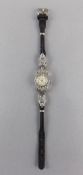 A Ladies Marcasite Manual Wind Wrist Wat