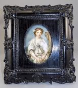 19thC Portrait Miniature Painted On Porc