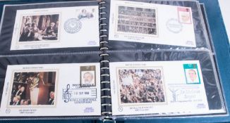 Two Boxed Benham Silk Cover Albums With