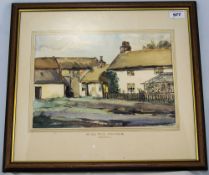 Patience Arnold Framed Watercolour Titled 'An Old Fylde Farmhouse, Ansdell'.