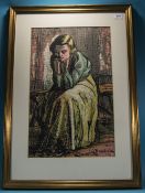 J W Bramham, Pastel Depicting A Female Figure,