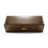 An Early 20th Century Walnut Lidded Box, with Inlaid Marquerty Banding to Cover. 3.