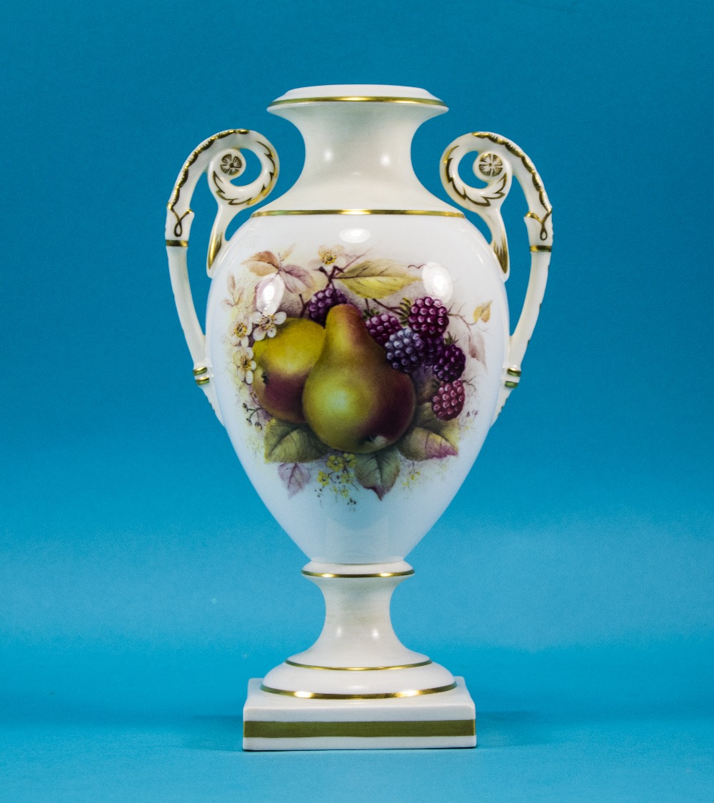 Royal Worcester Hand Painted and Signed Pedestal Vase. - Image 2 of 4