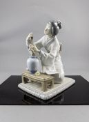 Lladro Figure ' Oriental Girl ' Model Num 4840. Issued 1973-1997. Height 7.5 Inches, Mint Condition.