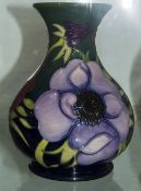 Moorcroft Modern Tubelined Globular Shaped Vase ' Anemone ' Tribute Collection. Date 2003,