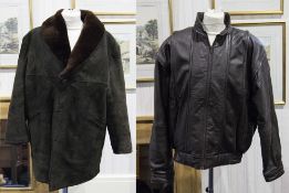 Gents Dark Brown Sheepskin Jacket with red brown lamb collar, labelled Cotterstock by Pullman,