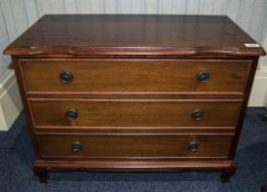 Small Modern Chest Of Drawers, Mahogany Finish, Height 20 Inches,