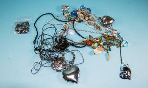 Three Various Costume Necklaces comprising an Art Nouveau style, faux moonstone, floral, pendant