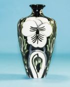 Moorcroft Impressive Tube Lined Vase ' Harlequinade ' Pattern, Decorated with Black and Cream