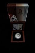 Beijing Olympics Commemorative 1oz 999 Silver Coin, Boxed In Wooden Display Case With Certificate,