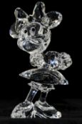 Swarovski Walt Disney Annual Edition Showcase Silver Crystal Figure ' Minnie Mouse ' Black Eyes and