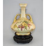 A Royal Worcester Blush Ivory 2 Handled Specimen Vase, Dated 1904.