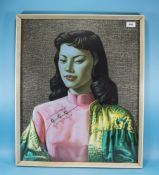 Tretchikoff Framed Print Boots Label To Reverse, Titled Miss Wong, 24x20 Inches,