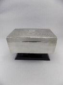 A Large Gentleman's Table / Desk Silver Cigarette Lidded Box with Cedar Wood Interior, The Cover