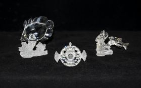 Swarovski Silver Crystal Pieces ( 3 ) In Total. 1/ South Sea Figurine , Code 7644 NR 05700 with Box.
