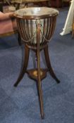 20thC Mahogany Jardiniere With Metal Liner