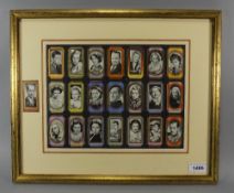 Original Carreras Series of 50 'Film Favourites' Framed Set of Cigarette Cards. (22) cards in