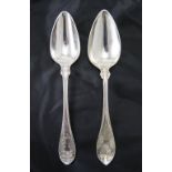 Antique Pair of Swedish Large Silver Table Spoons. Silver marks for 1851 and 1844.